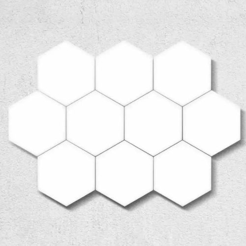 Hexagon hatszögletű fali led csempe, led lámpa érintőérzékelős 10db-os hidegfehér